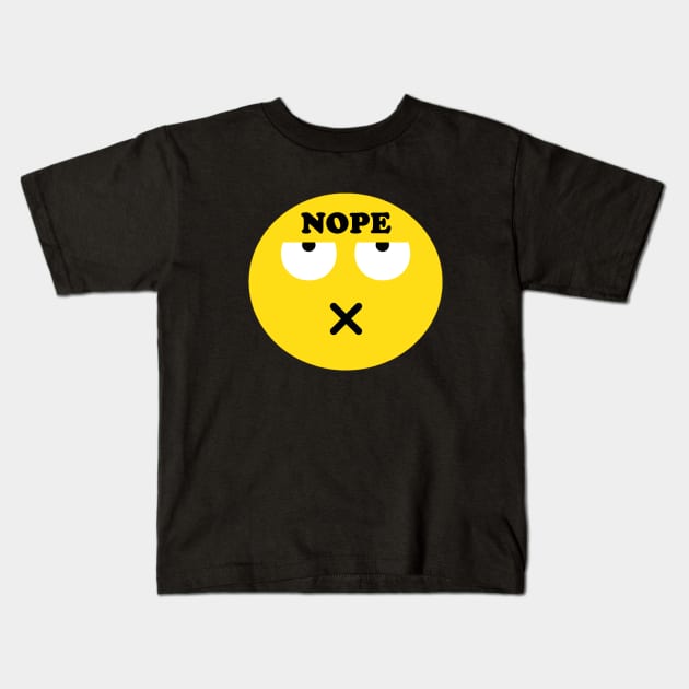 Nope Emoji Face Kids T-Shirt by Stay Studio